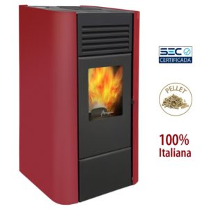Estufa a Pellet Milano Rojo